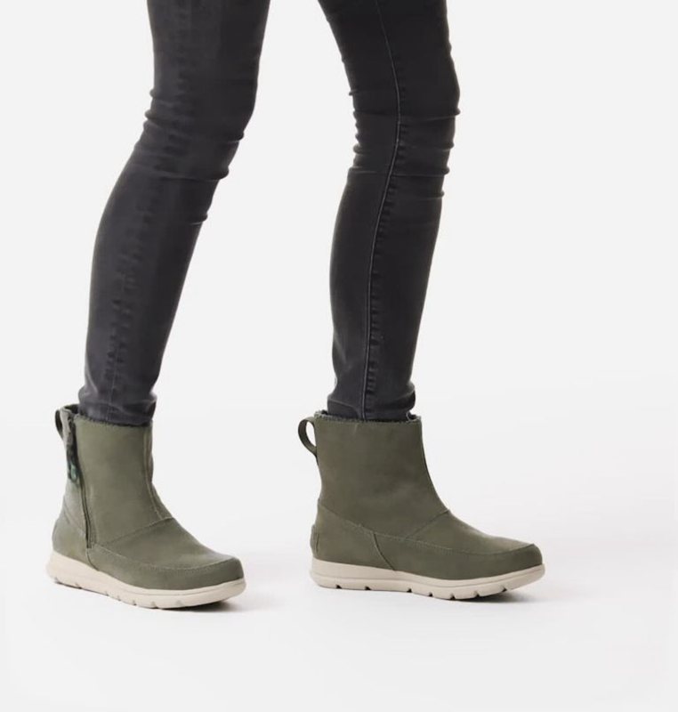 Womens Snow Boots Deep Green - Sorel ™ Explorer Zip Low - 175-XJSYZO